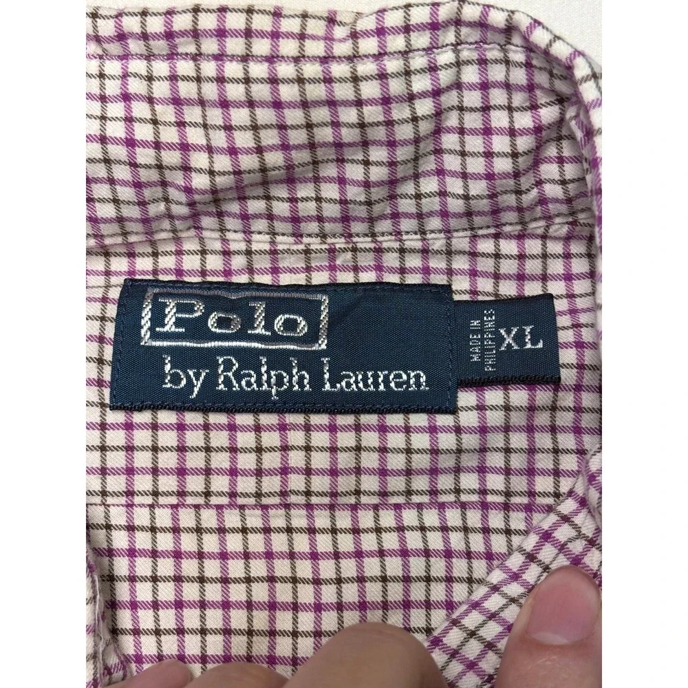 Polo Ralph Lauren Mens Checked Button Down Shirt Long Sleeve‎ Cotton XL